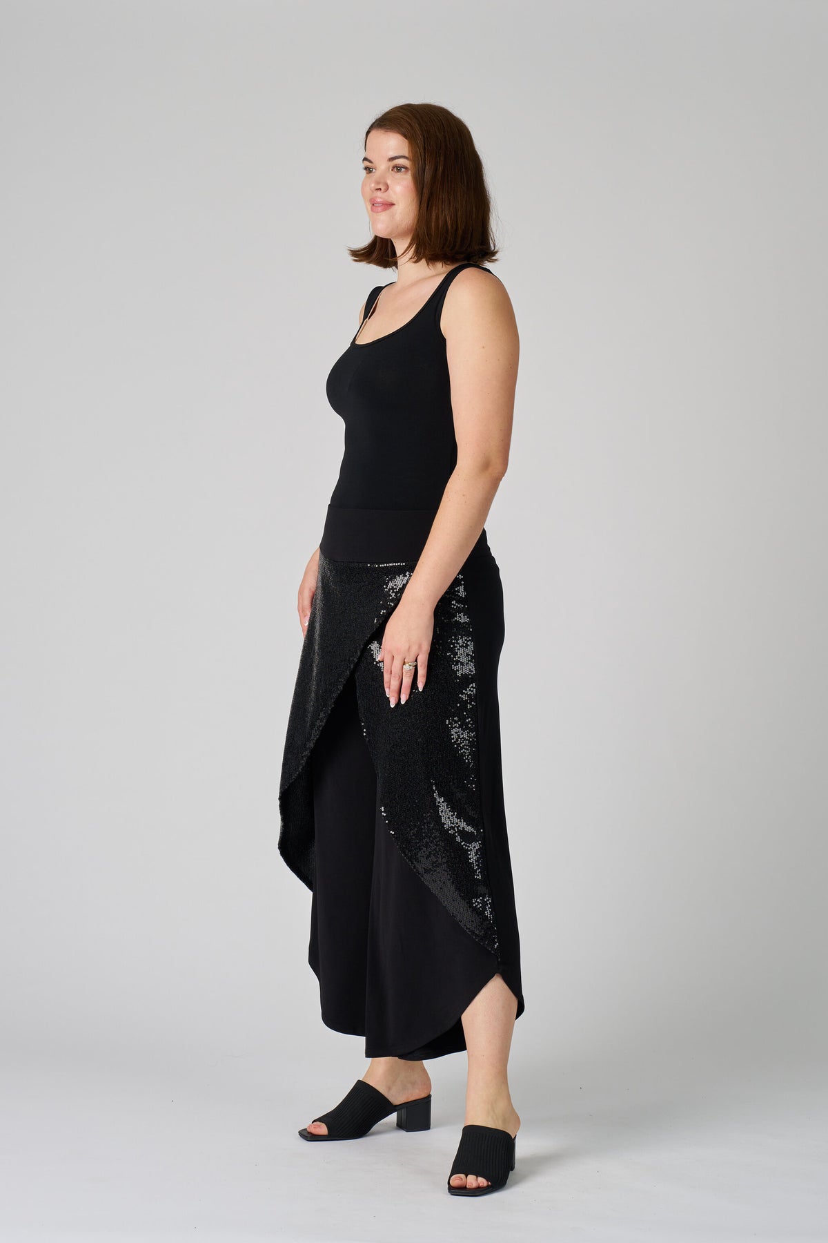 Sequin Front Wrap Pant