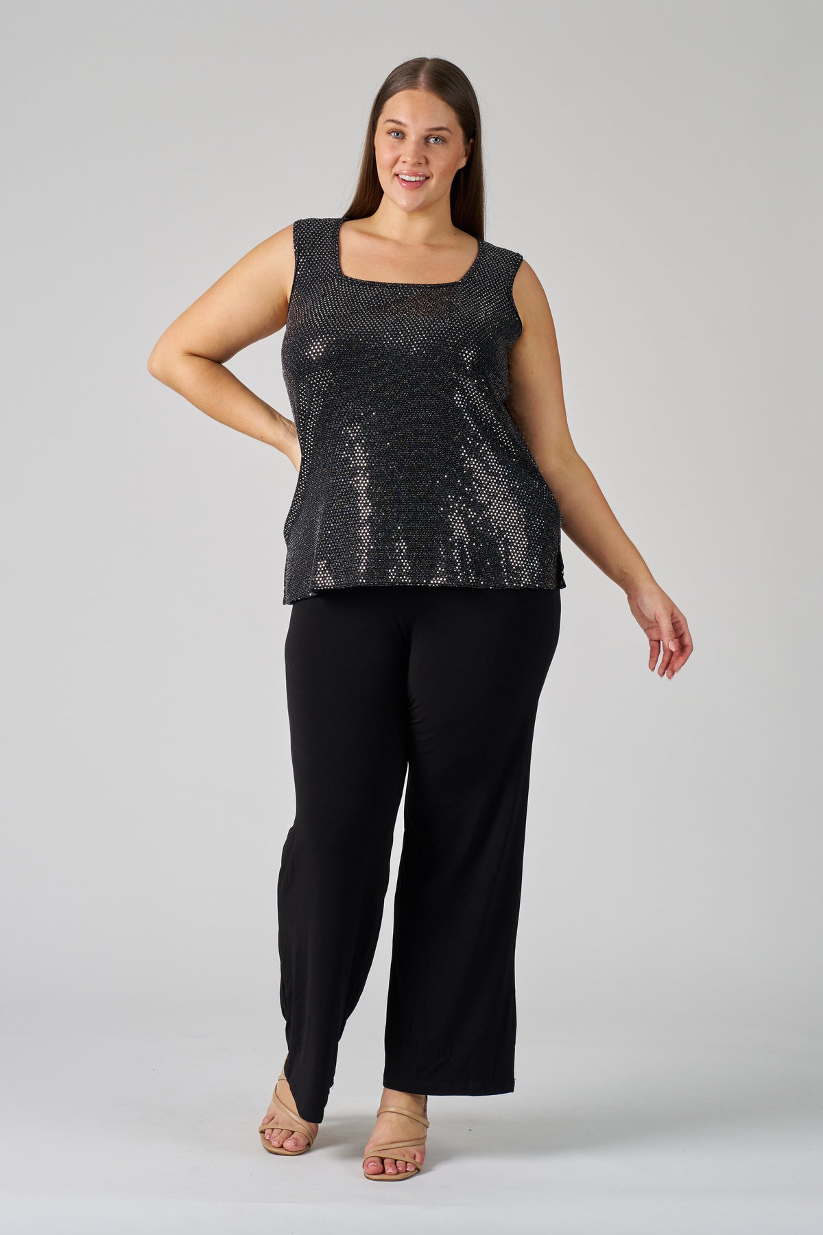 Square Neck Singlet - Sheer Glamour