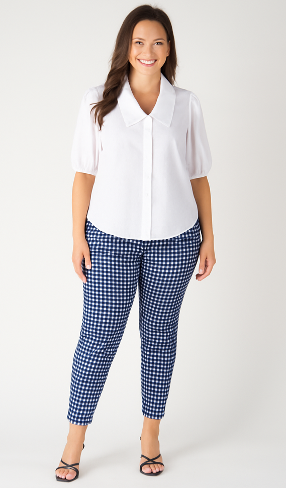 12410P -Print Slim Pull On Pant