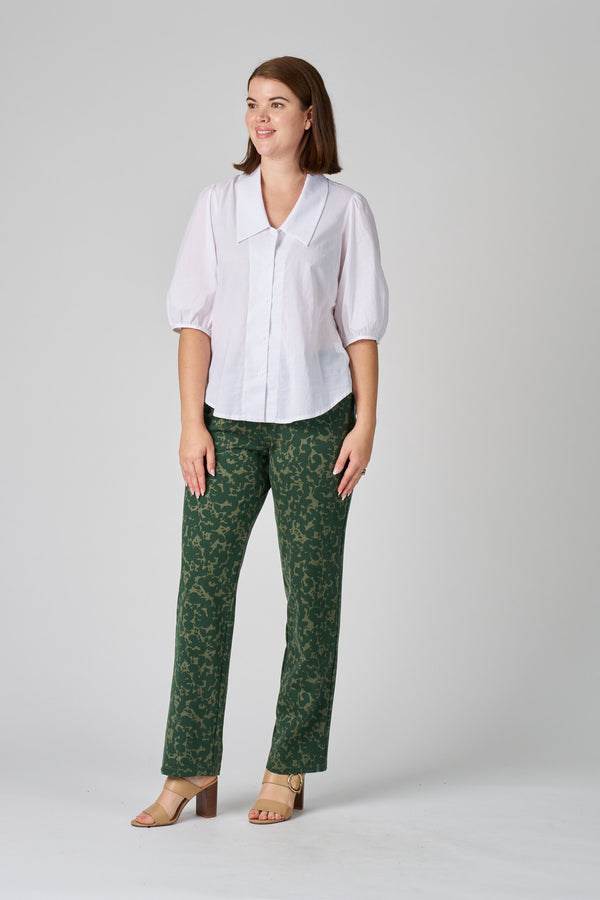 Stretch Cotton Patterned Trousers