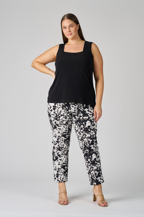 12410P -Print Slim Pull On Pant