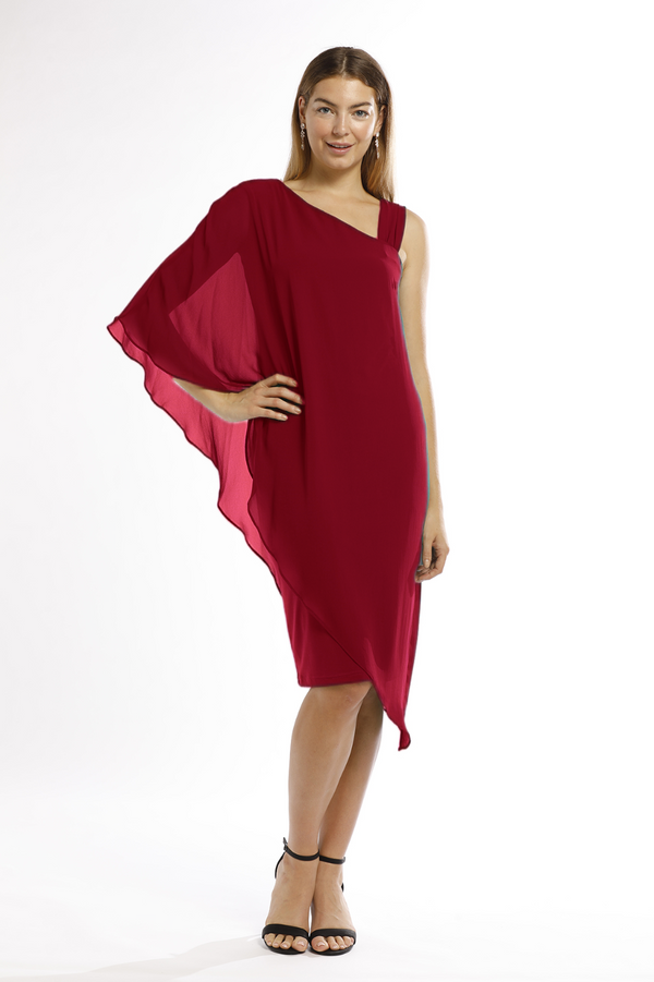 Twilight One-Shoulder Chiffon Overlay Dress