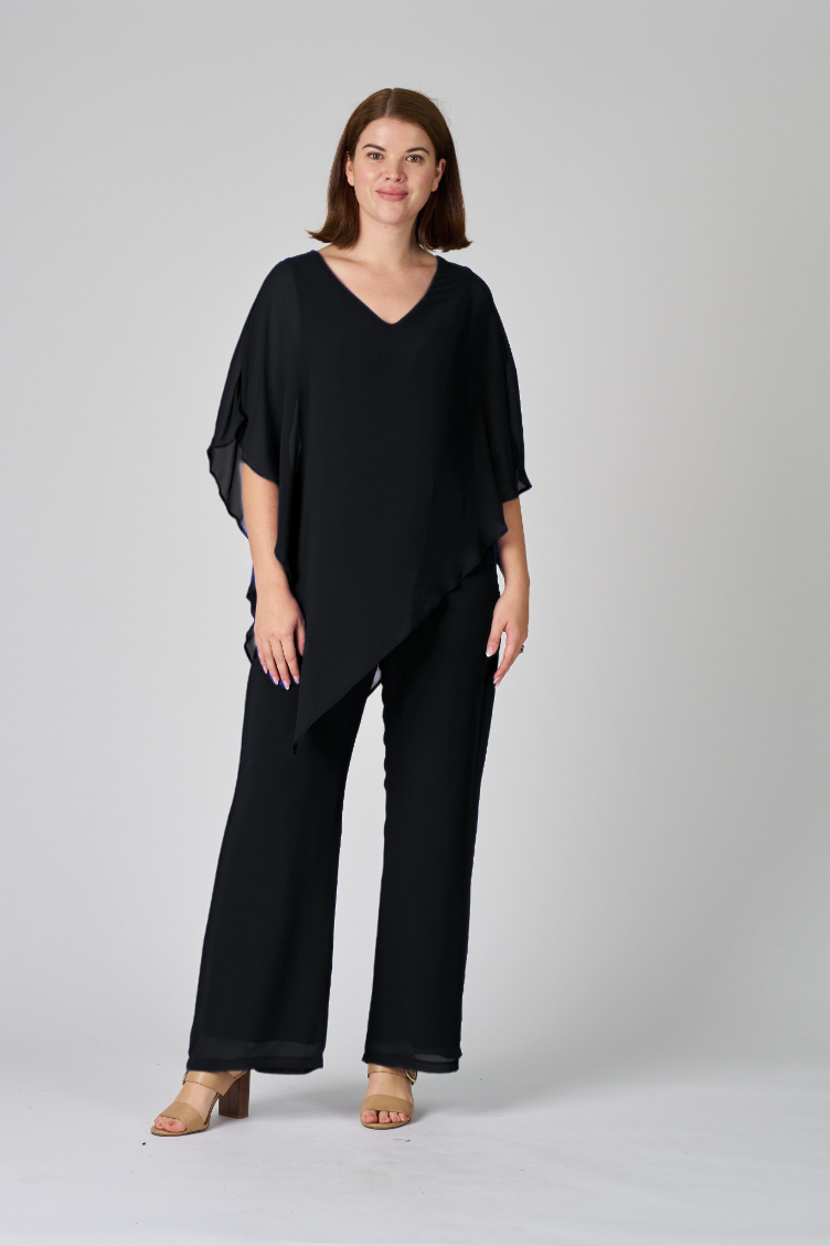 Plain Chiffon Overlay Pants
