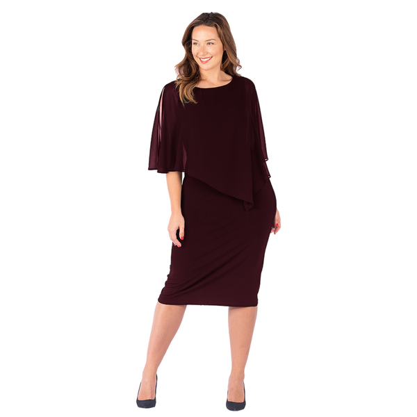 Aria Sheer Sleeve Work-to-Cocktail chiffon Dress