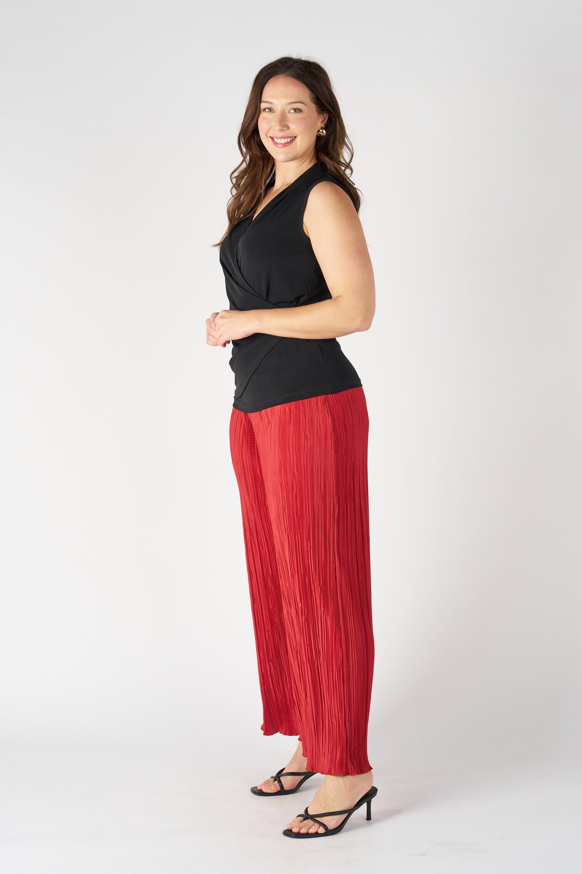 Stella Micro-Pleat Wide-Leg Pant