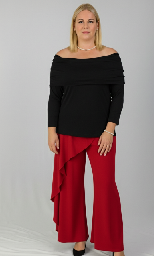 The "Ethereal Fold" Bamboo Off-Shoulder Ruched Top
