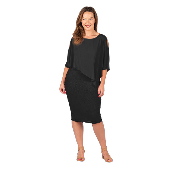 Elegant Asymmetric Overlay Dress