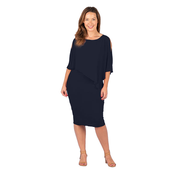 Elegant Asymmetric Overlay Dress