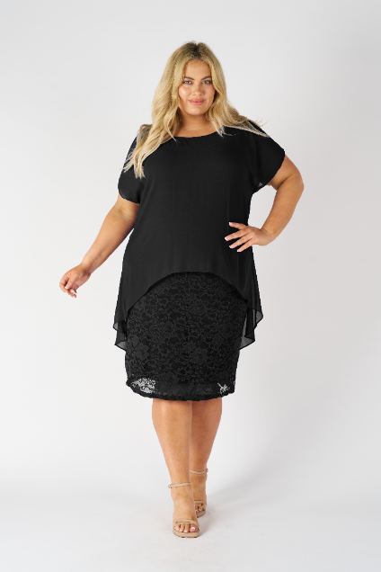 Luxe Lace & Chiffon Dress Set