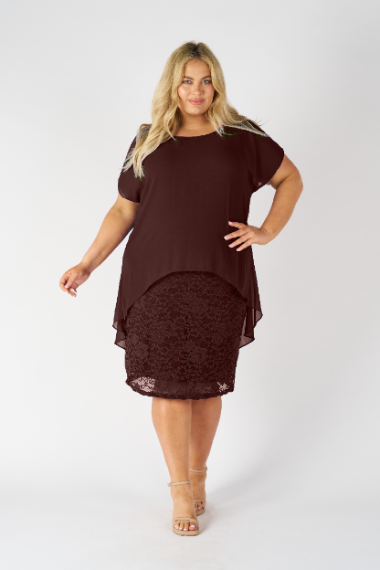 Luxe Lace & Chiffon Dress Set