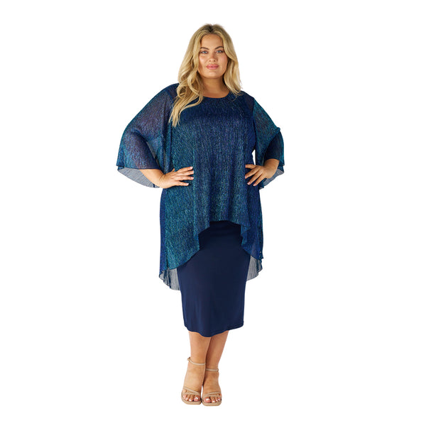 Sparkle & Flow Iridescent Asymmetric Top