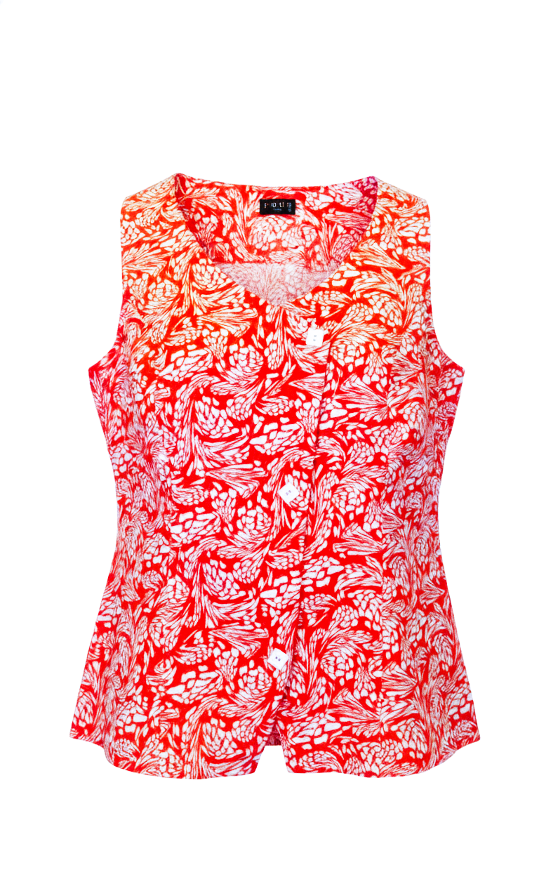Linen wrap front vest for versatile styling