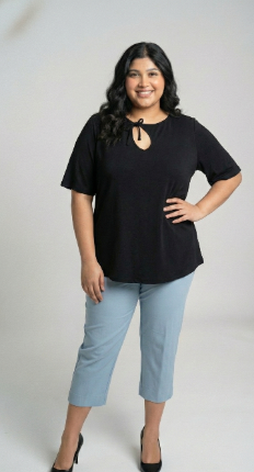 Tracy Elegant Tie-Neck Keyhole Top