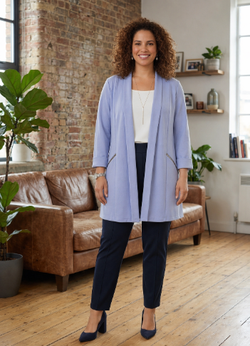 Gale Scuba Crepe Long Jacket