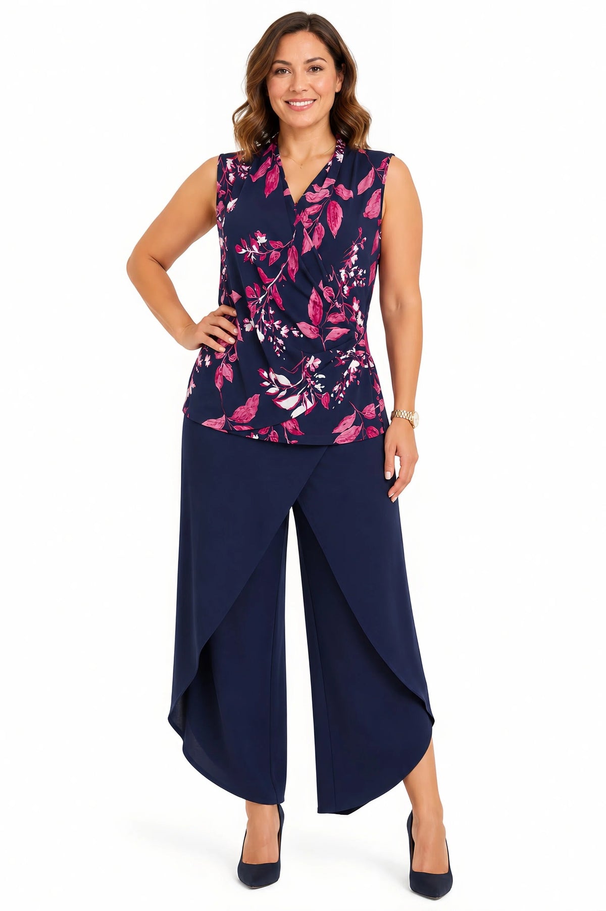 Lara Printed Faux Wrap Singlet